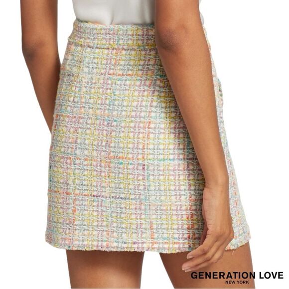 Generation Love **NWT** Sandra Tweed Skirt in Rainbow - Picture 3 of 14